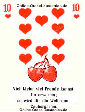 Viel Liebe, viel Freude Viel Liebe, viel Freude - kostenlos Kartenlegen mit Skatkarten und Ja-Nein Orakel - der Silberspiegel