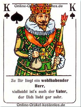 Ein Wohlhabender Herr - kostenlos Kartenlegen mit Skatkarten und Ja-Nein Orakel - der Silberspiegel