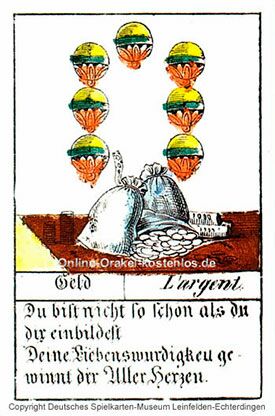 Glückskarten Orakel - Geld - Online Orakel kostenlos