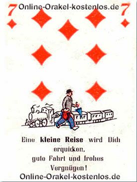 Eine kleine Reise - kostenlos Kartenlegen mit Skatkarten und Ja-Nein Orakel - der Silberspiegel