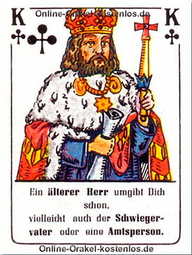 Ein älterer Herr Ein älterer Herr - kostenlos Kartenlegen mit Skatkarten und Ja-Nein Orakel - der Silberspiegel