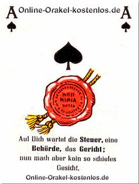 Gericht, Behörde Gericht, Behörde - kostenlos Kartenlegen mit Skatkarten und Ja-Nein Orakel - der Silberspiegel