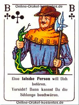 Eine falsche Person Eine falsche Person - kostenlos Kartenlegen mit Skatkarten und Ja-Nein Orakel - der Silberspiegel