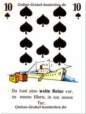 Eine weite Reise - kostenlos Kartenlegen mit Skatkarten und Ja-Nein Orakel - der Silberspiegel